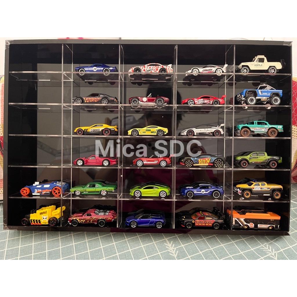 Kệ mica để xe mô hình 1:64 - Kệ mica nhiều ô trưng bày xe mô hình