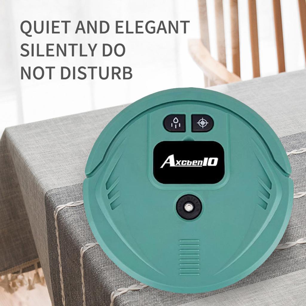 USB Rechargeable Robot Vacuum Cleaner Floor Duster With UV Lamp - Green