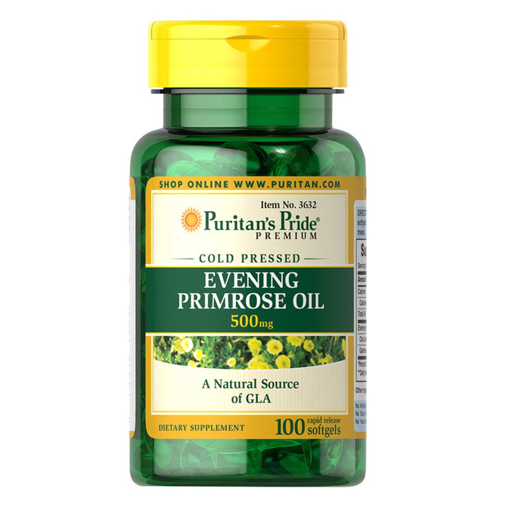 Tinh dầu hoa anh thảo Puritan's Pride Evening Primrose Oil  Giúp đẹp da, ngừa mụn nội tiết, giảm dau bụng kỳ kinh nguyệt, tốt cho phụ nữ tiền mãn -QuaTangMe Extaste