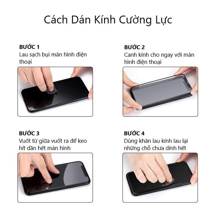 Kính cường lực 10D dành cho iPhone tặng kèm giấy lau màn hình