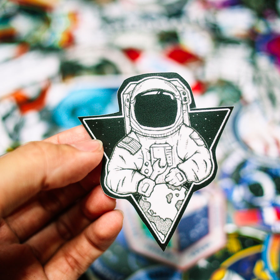 Set 100 sticker hình dán - Astronaut Phi hành gia vũ trụ