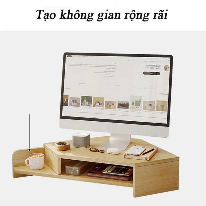 Kệ Màn Hình Đặt Góc Spacious Conner Desk Giúp Ngồi Đúng Tư Thế - Home Decor Furniture