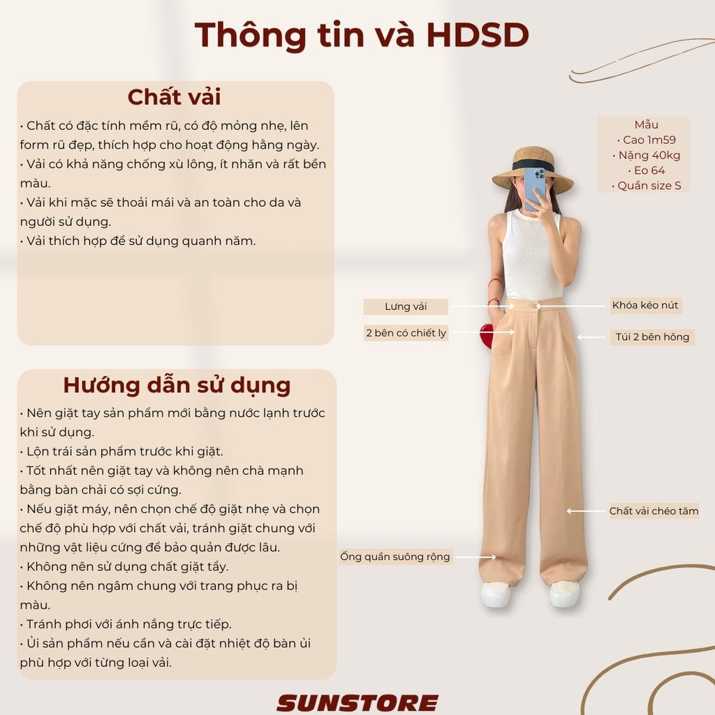 Quần ống rộng nữ culottes suông dài chất mỏng nhẹ