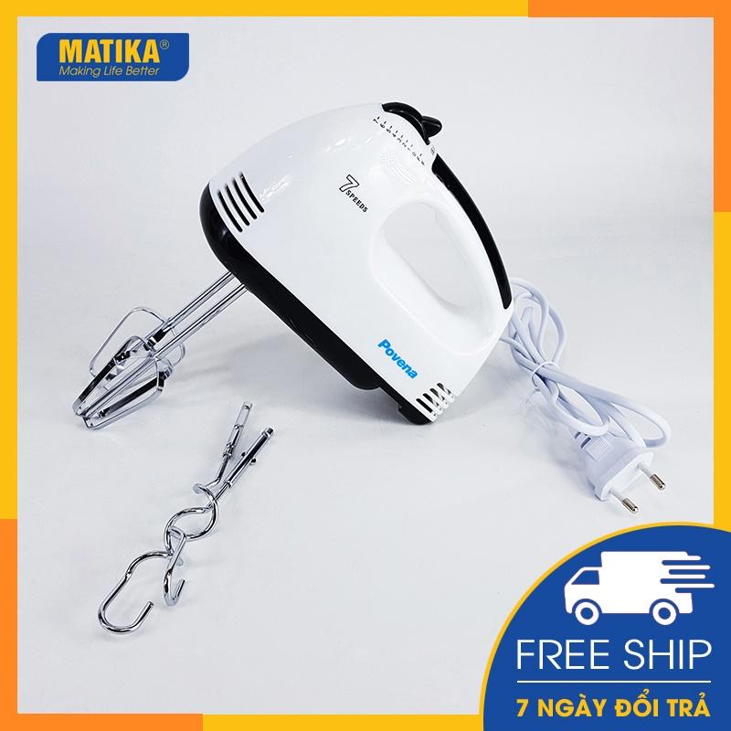 Máy đánh trứng POVENA máy trộn đa năng 2 đầu xoay 7 cấp độ tiện lợi PVN-3171 - Hàng chính hãng