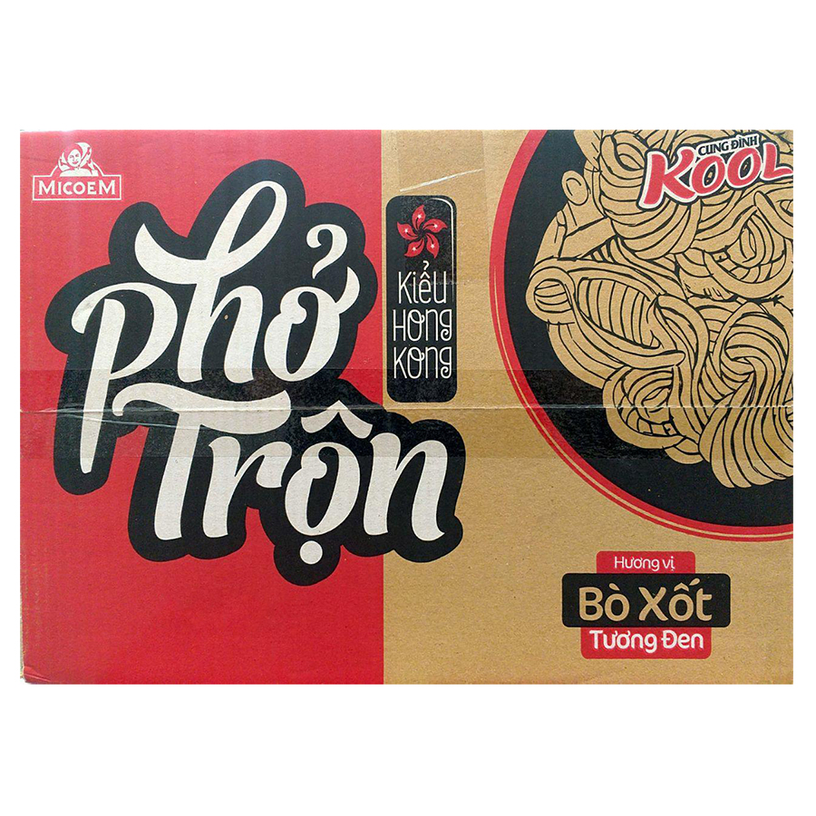 Thùng 12 Hộp Phở Trộn Bò Sốt Tương Đen Cung Đình Kool (80g / Hộp)