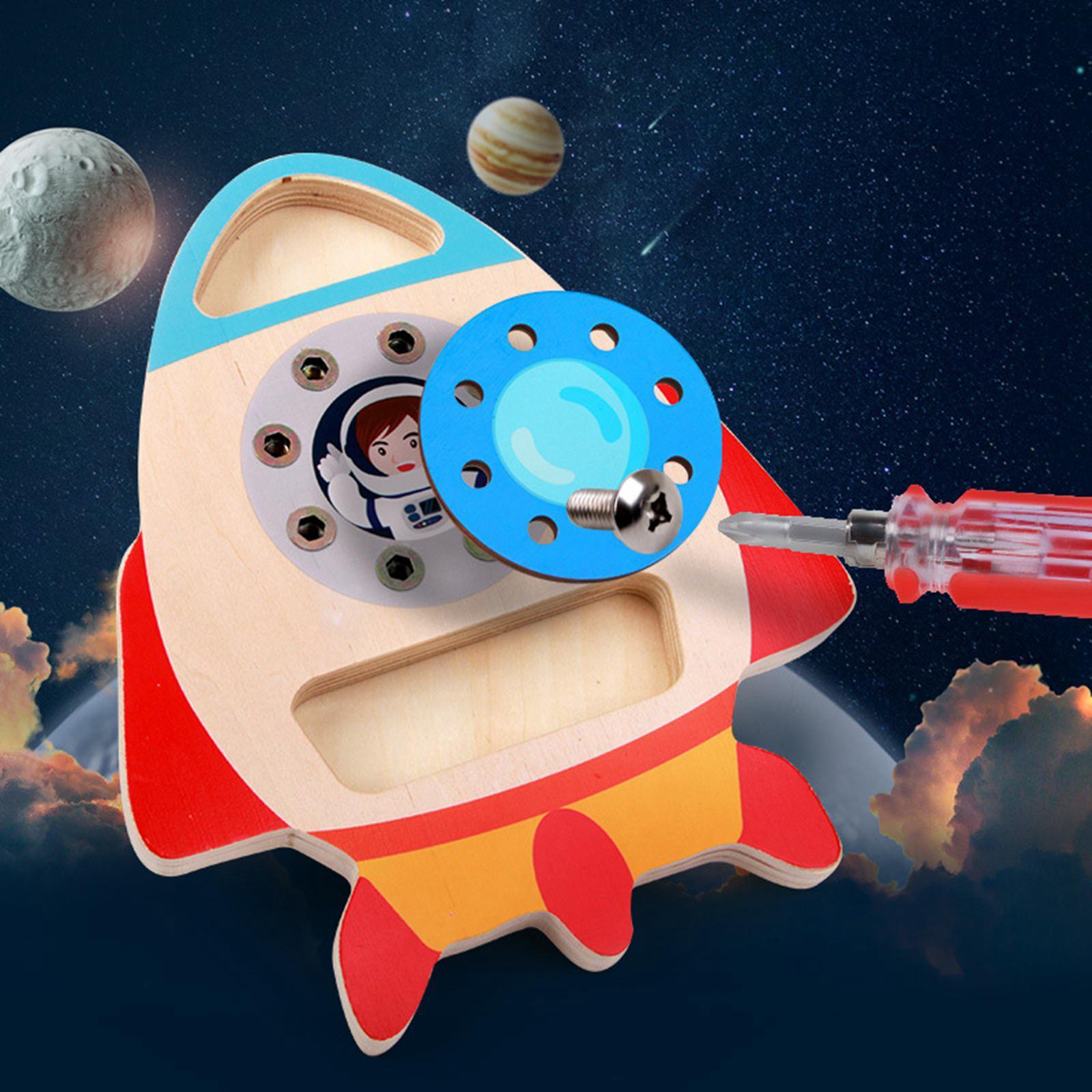 Rocket Shaped Screwdriver Board Set Develop Fine Motor Skills for Children