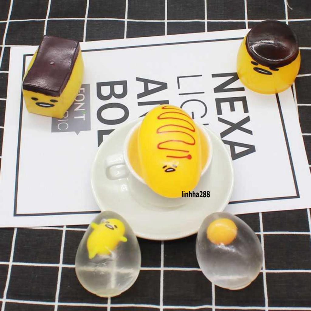 Đại gia đình Gudetama trứng biến thái trứng trút giận Squishy Mochi