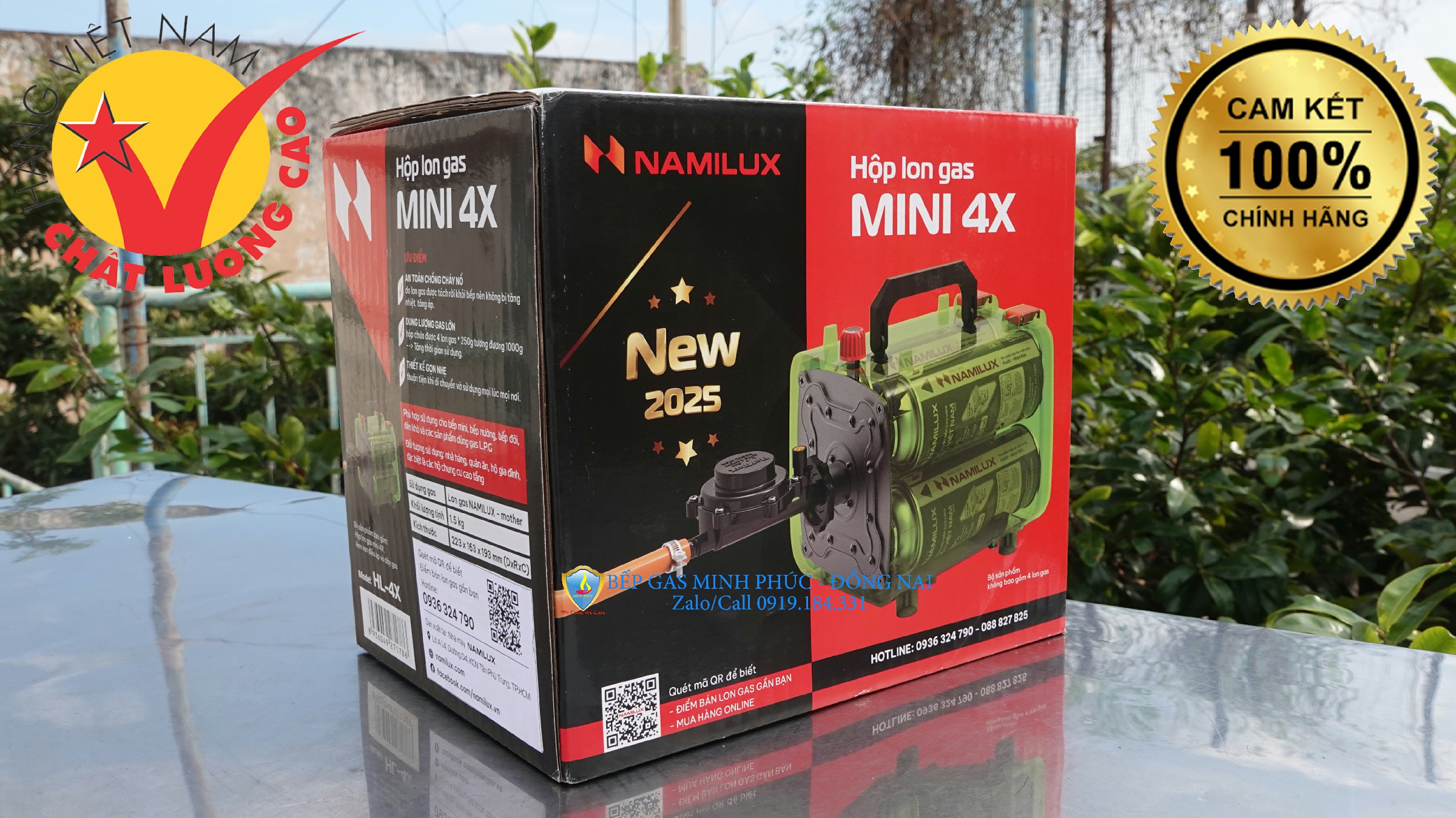 Hộp lon gas mini 4X - Giải pháp thay thế bình gas lớn 12Kg - HÀNG CHÍNH HÃNG