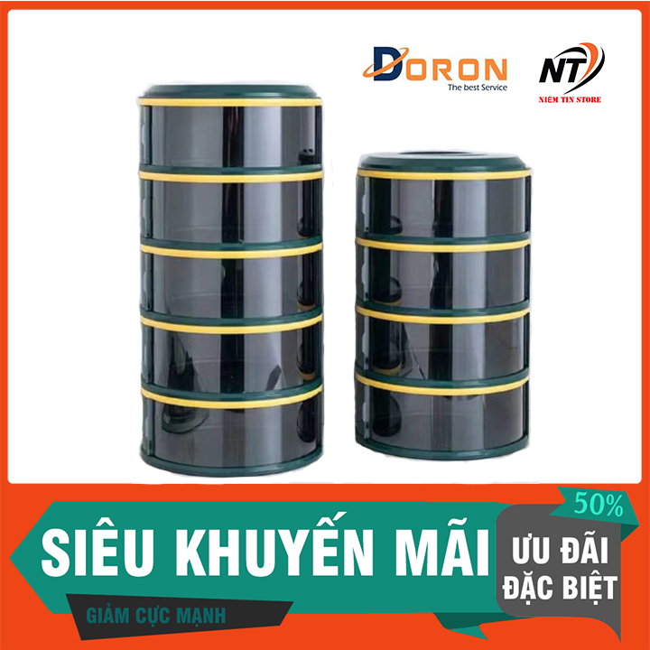 [Hàng Nhập Khẩu] Lồng Bàn Giữ Nhiệt 5 tầng dễ lắp ráp, tháo rời các tầng (màu xanh)