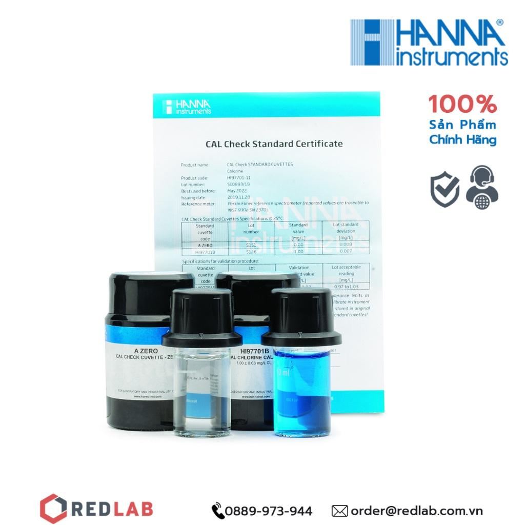 Dung dịch chuẩn CAL Check Clo dư và Clo tổng cho máy đo quang Hanna HI97701-11