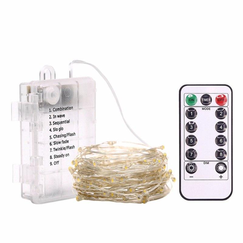 Dây Đèn Led 33 Feet 100 Bóng 8 Chế Độ Chống Nước Trang Trí Nhà Cửa