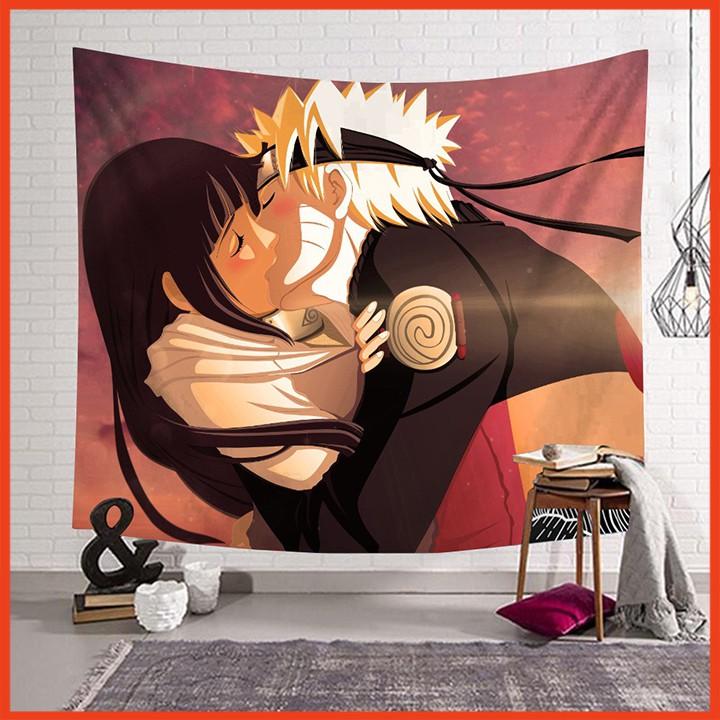 Tranh vải treo tường-Tranh vải decor-Thảm trang trí hình naruto kích thước 70x100cm