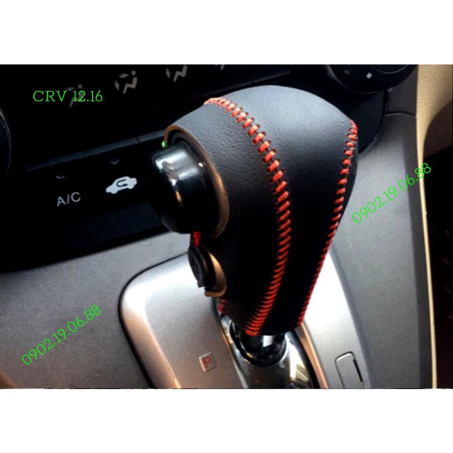 Bọc cần số da bò nhập khẩu xe Honda CRV 2012-2016