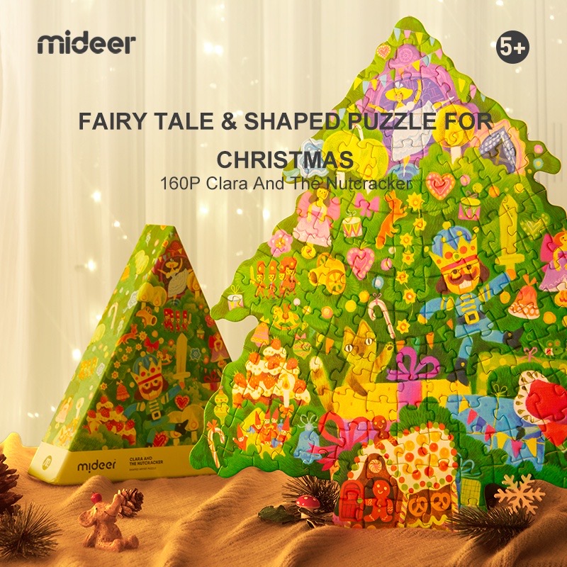 Đồ Chơi Xếp Hình Cây Thông Noel Cho Bé Mideer Clara and The Nutcracker - Shaped Artist Puzzle (160 mảnh ghép)