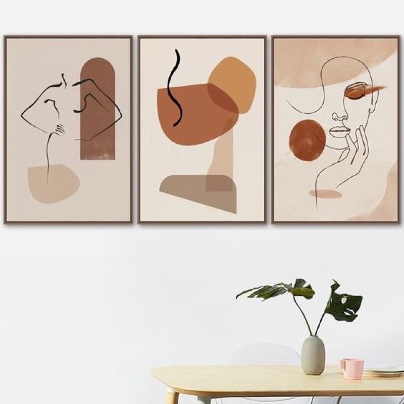 Bộ tranh 3 bức canvas hiện đại - trừu tượng