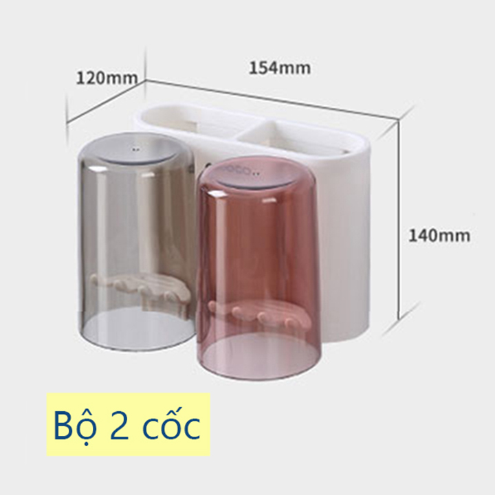 Kệ Để Kem Đánh Răng & Bàn Chải, Tặng Kèm Cốc - Kệ Nhà Tắm Dán Tường Thông Minh - Giá Treo Bàn Chải Đánh Răng Kiêm Để Đồ & Úp Cốc - Giao Màu Ngẫu Nhiên