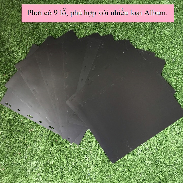 Combo 5 phơi cản đen dụng cụ sưu tầm bằng nhựa dẻo, bền chắc, tiện ích, có 9 lỗ phù hợp với nhiều loại Album - TMT Collection - SP000836