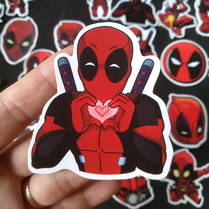 Bộ Sticker dán cao cấp chủ đề DEADPOOL - Dùng dán Xe, dán mũ bảo hiểm, dán Laptop