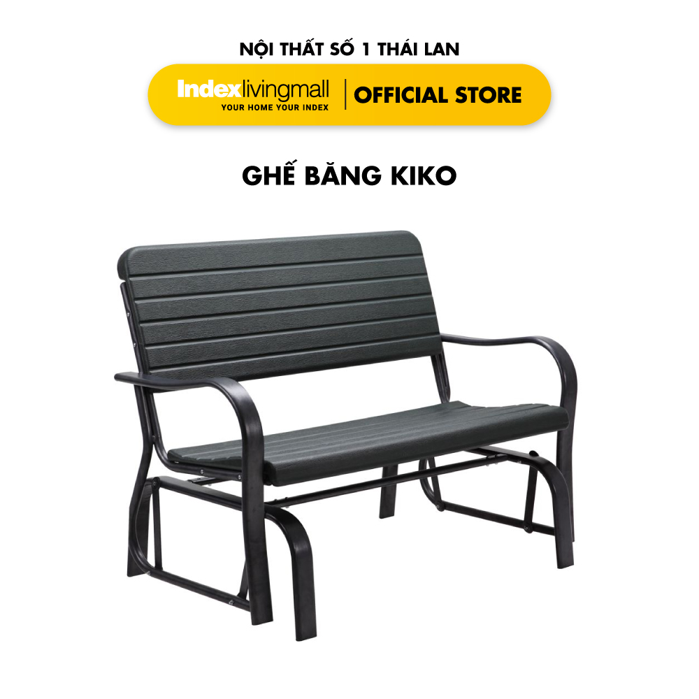 Ghế băng thư giãn ngoài trời KIKO Chất liệu Nhựa chịu lực khung Thép phủ tĩnh điện bông màu Xám | Index Living Mall | Nhập khẩu Thái Lan