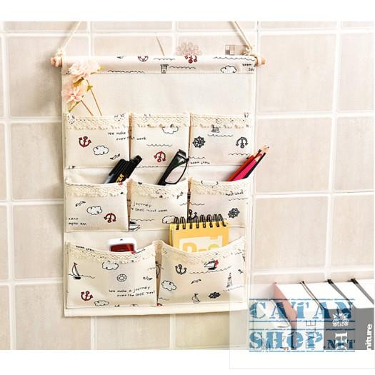 ️️Túi đựng đồ treo tường 3 ngăn tiết kiệm diện tích - thiết kế xinh xắn bền đẹp đa năng tiện lợi - giao màu ngẫu nhiên