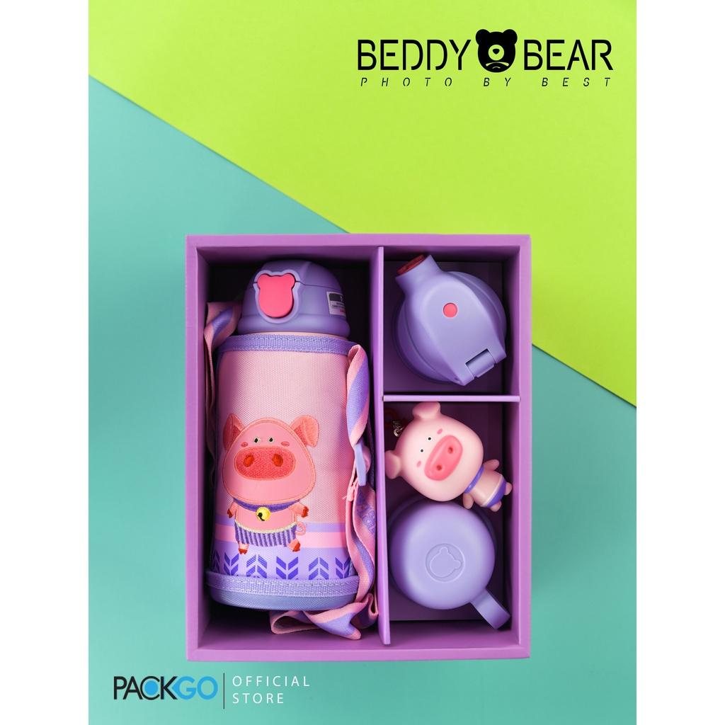 Bình giữ nhiệt cho Bé Trai hoặc Gái Chính hãng 100% BEDDYBEAR phù hợp Bé từ 2 tuổi trở - Dung tích 600 ml - 3 Nắp thay thế - Bảo hành 2 năm chính hãng Beddy Bear