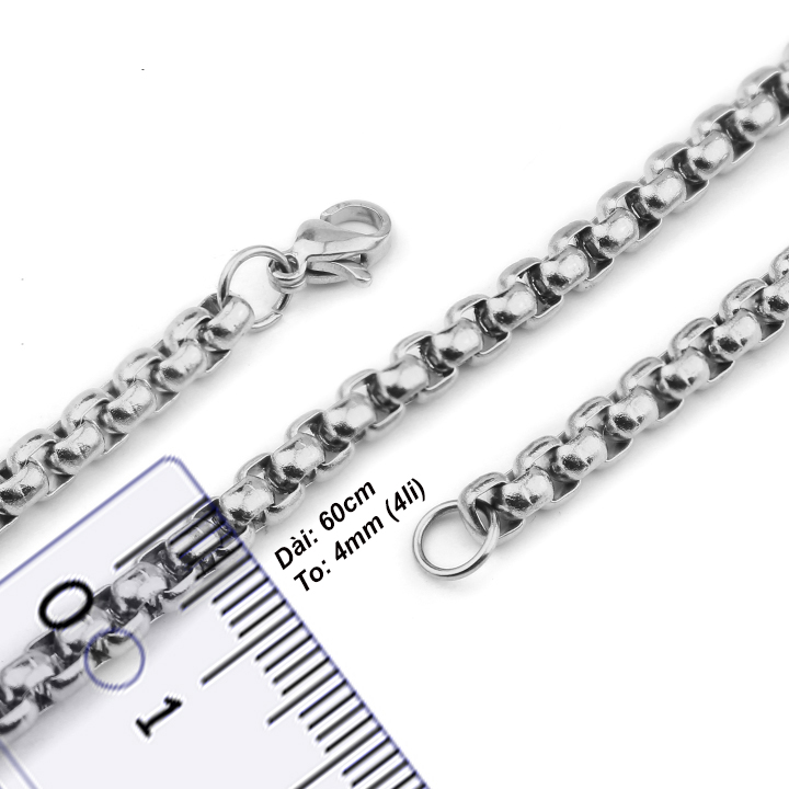 Dây chuyền nam kiểu bông dừa 4li ver3  MDC139T