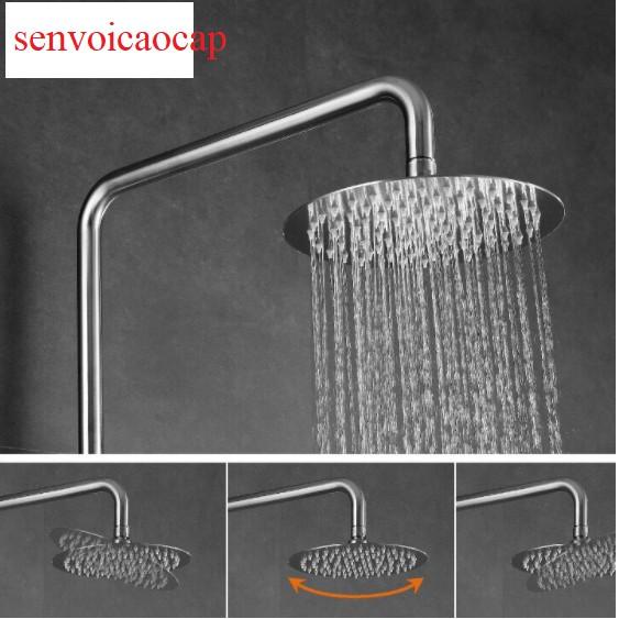BỘ SEN CÂY TẮM ĐỨNG NÓNG LẠNH TRÒN TAY LỆCH INOX SUS 304 CAO CẤP SC02