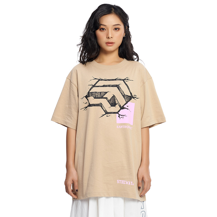 Áo Thun 5THEWAY Tay Ngắn Form Mới Vàng Cát aka 5THEWAY /earthquake/ NEW TEE in WARM SAND