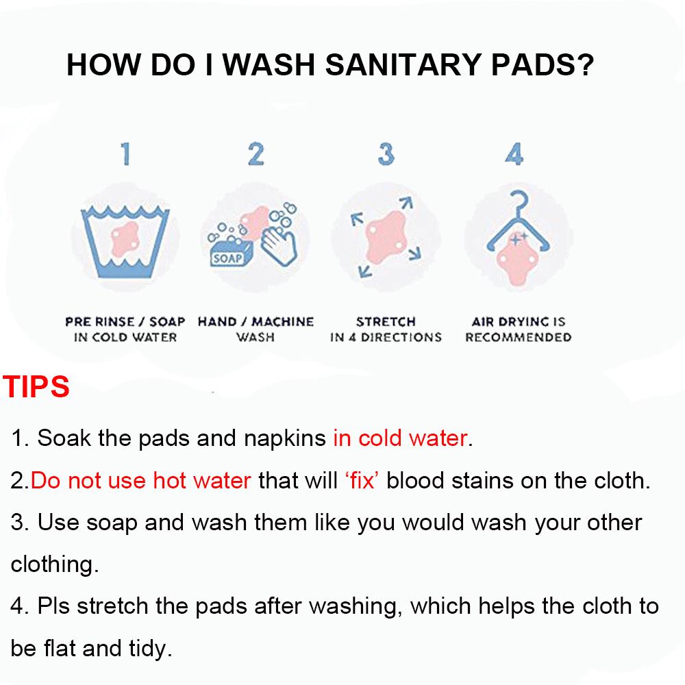 5 Chiếc Có Thể Giặt Khăn Vệ Sinh Kinh Nguyệt Miếng Lót Có Thể Tái Sử Dụng Than Tre Nữ Băng Nữ Tính Vệ Sinh Sản Phẩm Thời Kỳ Vải Lót