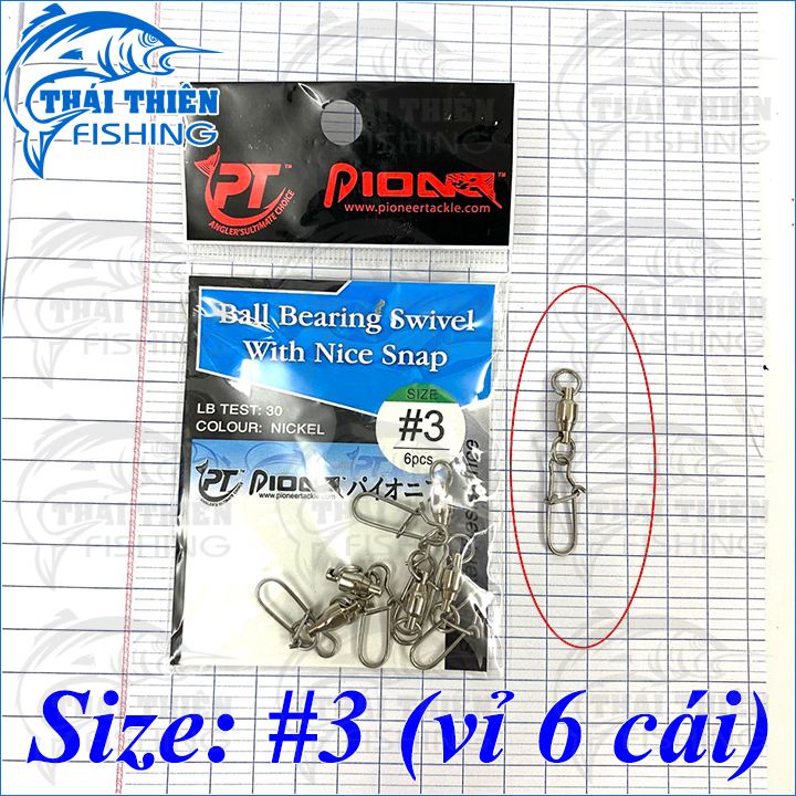 Khóa Bạc Đạn Pioneer, Mani Link Câu Cá Ball Bearing Swivel With Nice Snap