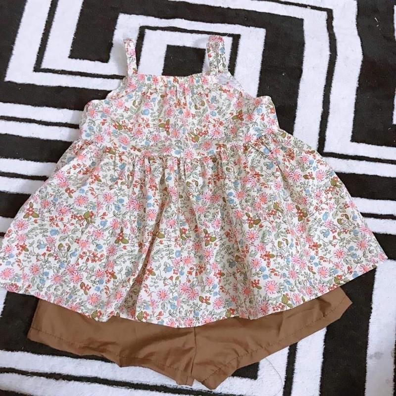 Vải thô cotton hướng dương hoa dây mịn mát may váy áo