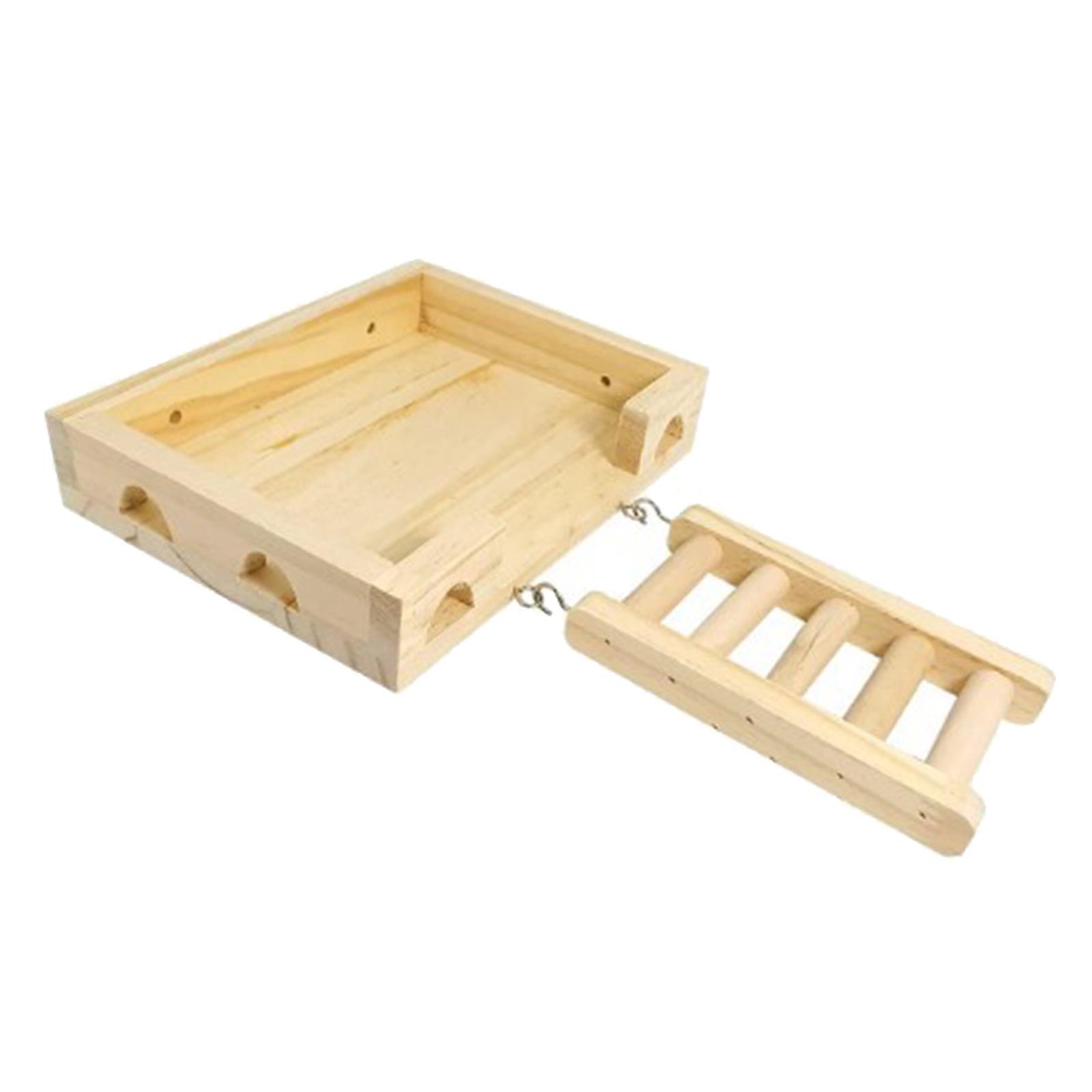 Hamster Wooden Ladder Toy Wooden Ladder Toy Durable Standing for Parakeets Cockatiels Pet Bird Parrot Playground Hamster Stand Platform Toys