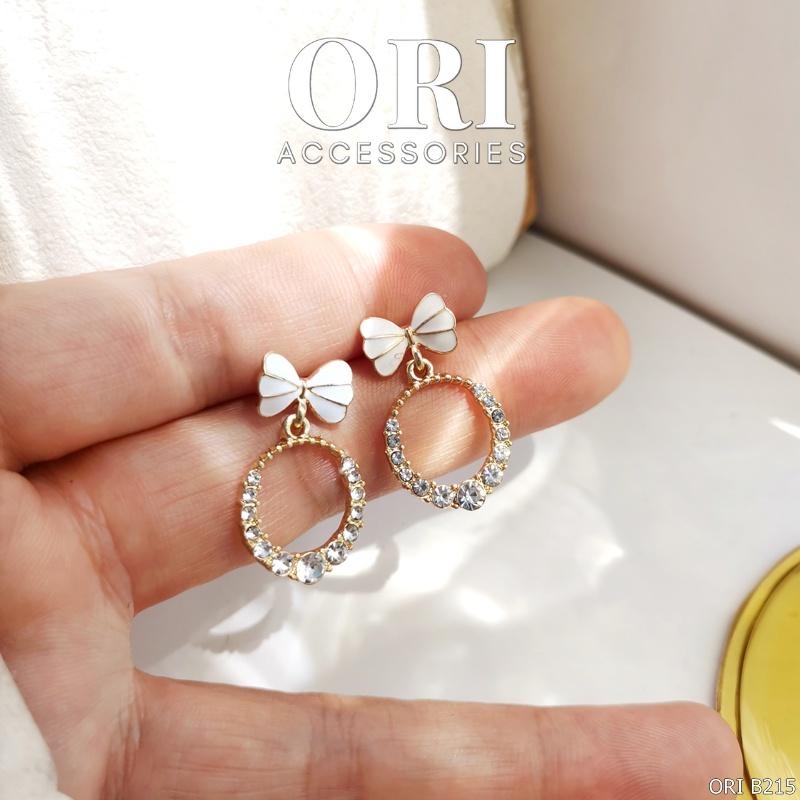 Bông tai Nơ đính đá Thekla xinh xắn ORI ACCESSORIES B215