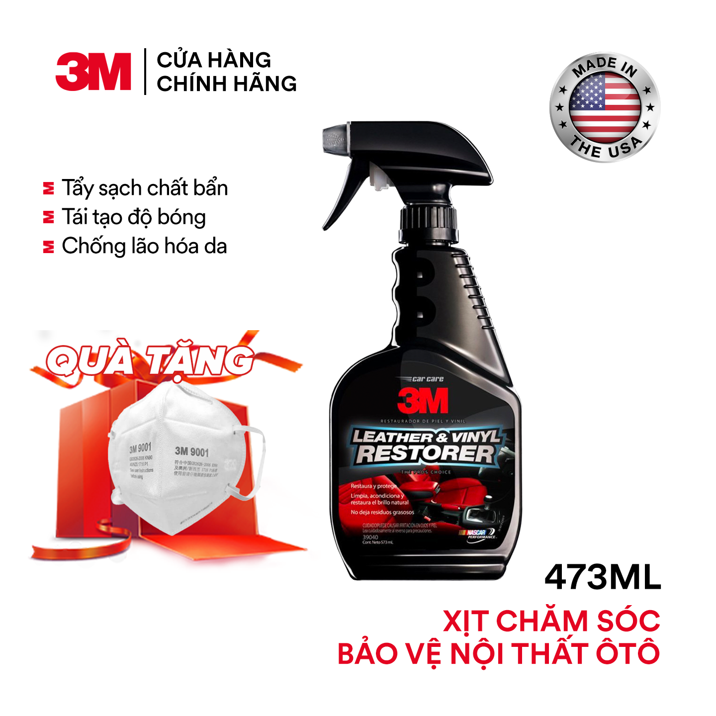 Chai Xịt Chăm Sóc Và Bảo Vệ Nội Thất Ô Tô 3M 39040 (473ml)