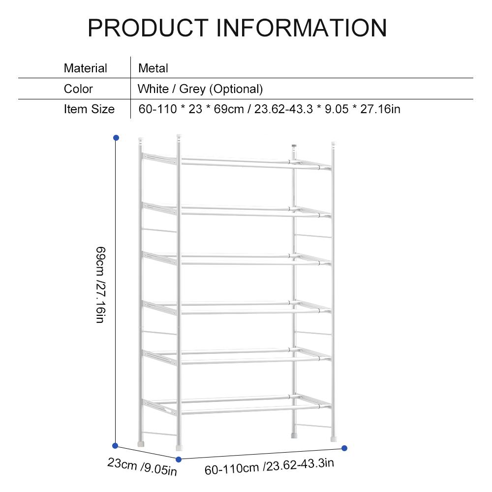 Giá để giày bằng kim loại 6 tầng