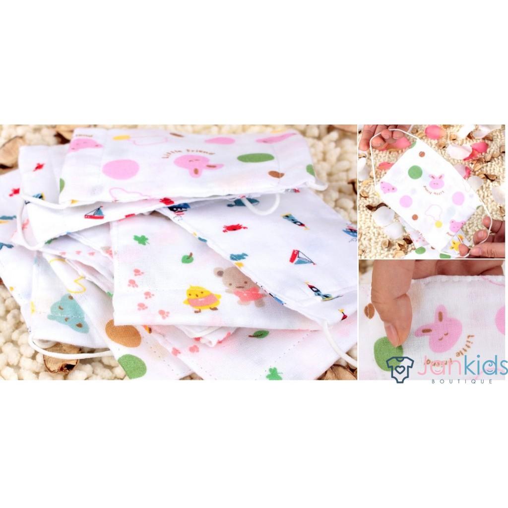 Set 10 chiếc khẩu trang xô xuất Nhật in hoa cho bé