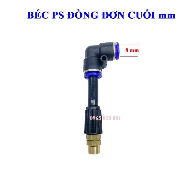 Béc phun sương đơn kèm kết nối L ống 8mm