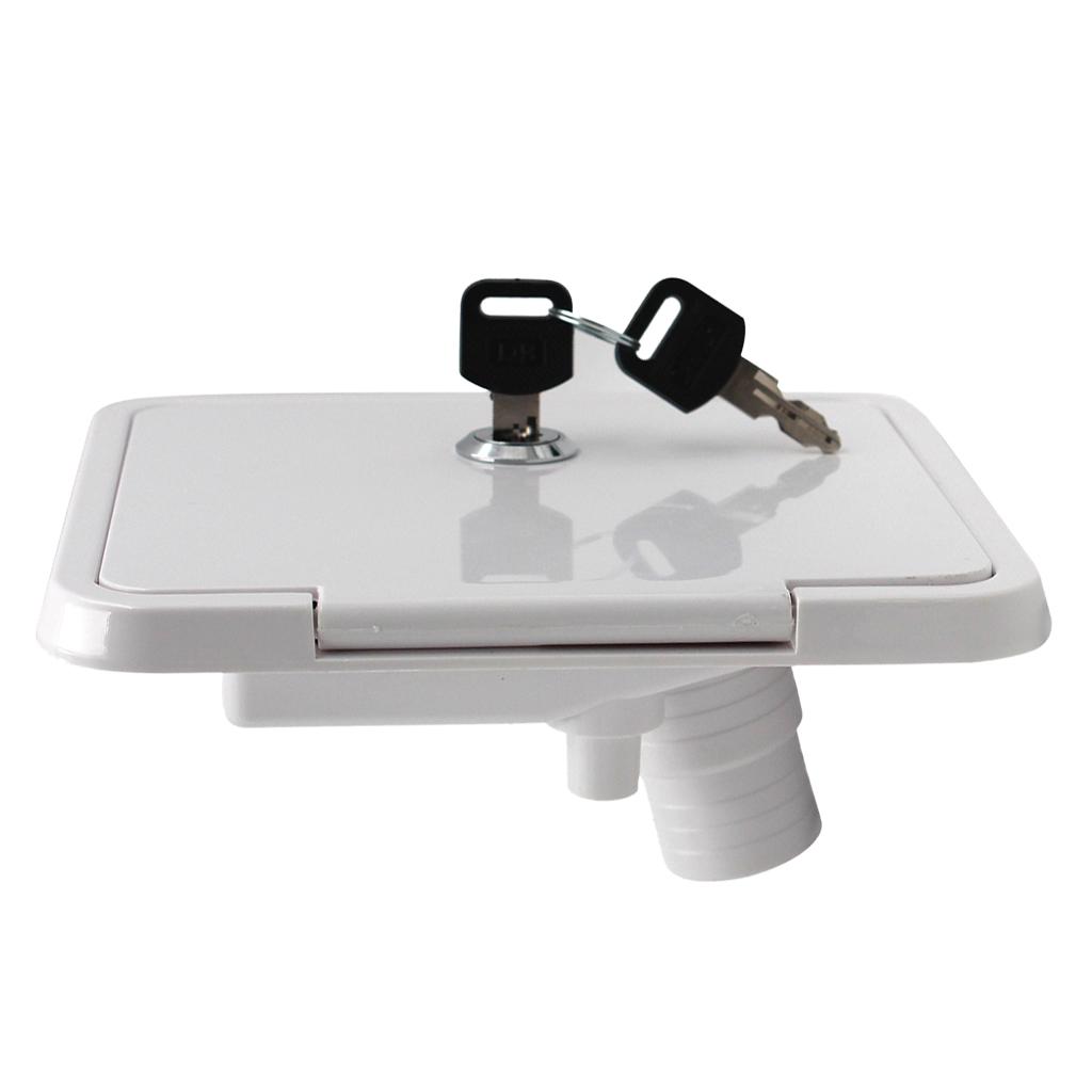 White Gravity City Water Inlet Fill The Bowl Hatch Lock RV Trailer # 1