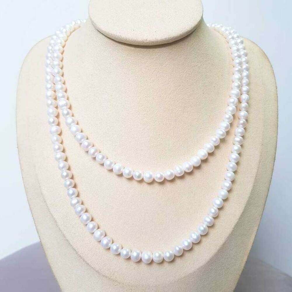 Chuỗi Vòng Cổ Ngọc Trai Tự Nhiên Cao Cấp - Chuỗi Đôi - Trang Sức Cô Tấm - Sophie Pearl (6-7ly) - CTJ0510 + Tặng Kèm Bông Tai