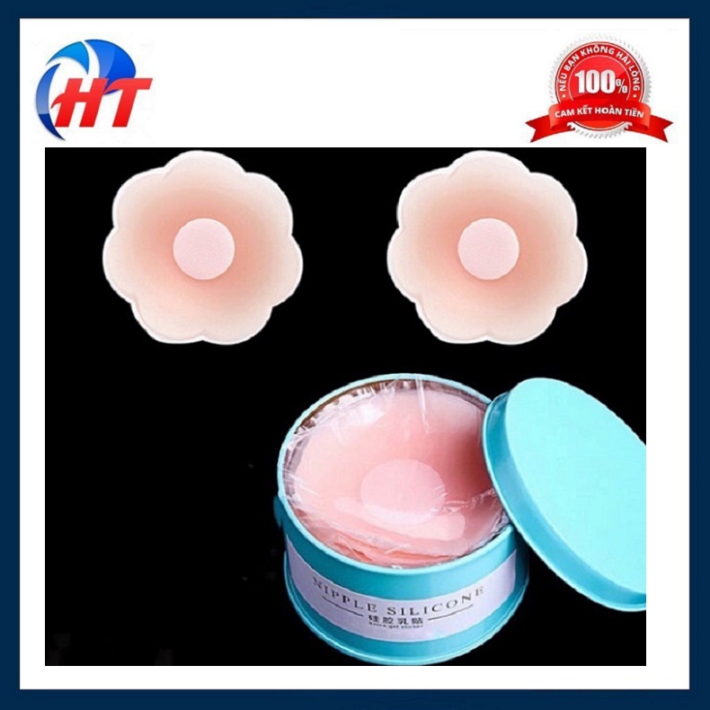 Hộp 10 Miếng Dán Ngực Silicon Có Nhũ Che Đầu Ti Sử Dụng Nhiều Lần - HT