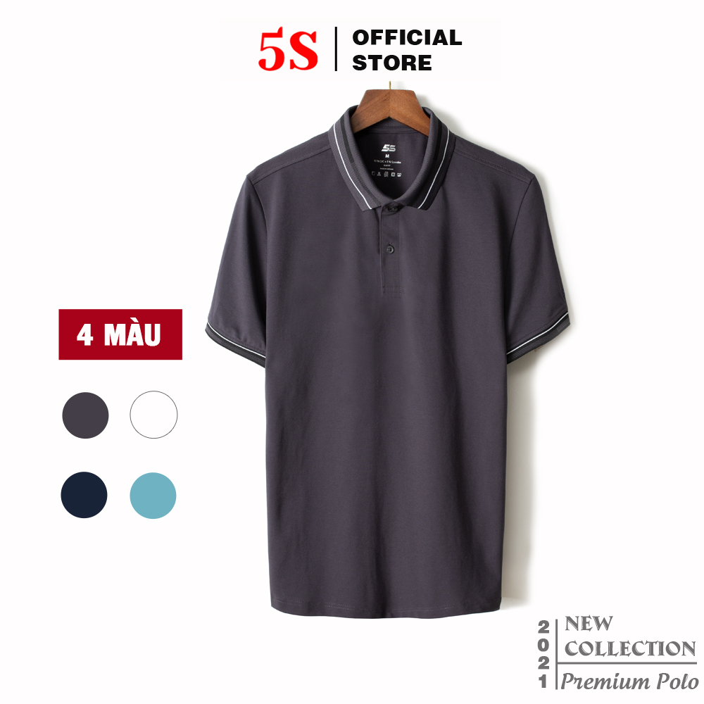 Áo Polo Nam 5S , Chất Liệu Mềm Mại, Thoáng Mát, Chống Nhăn, Phom Dáng Ôm Trẻ Trung, Năng Động