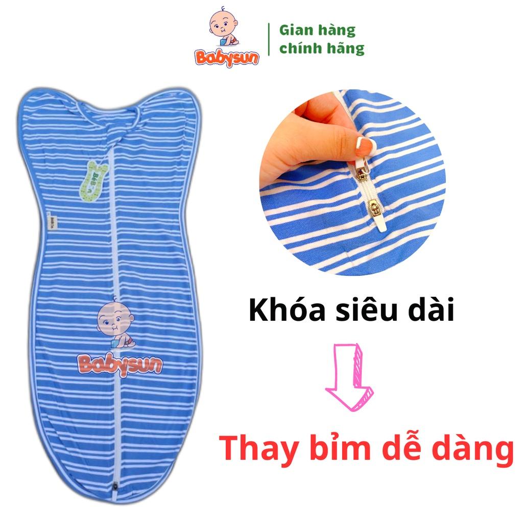 Nhộng chũn cho bé sơ sinh BabySun, quấn chũn ủ kén cho bé ngủ ngon, sâu giấc, giảm giật mình, thoáng khí SALE 4-4