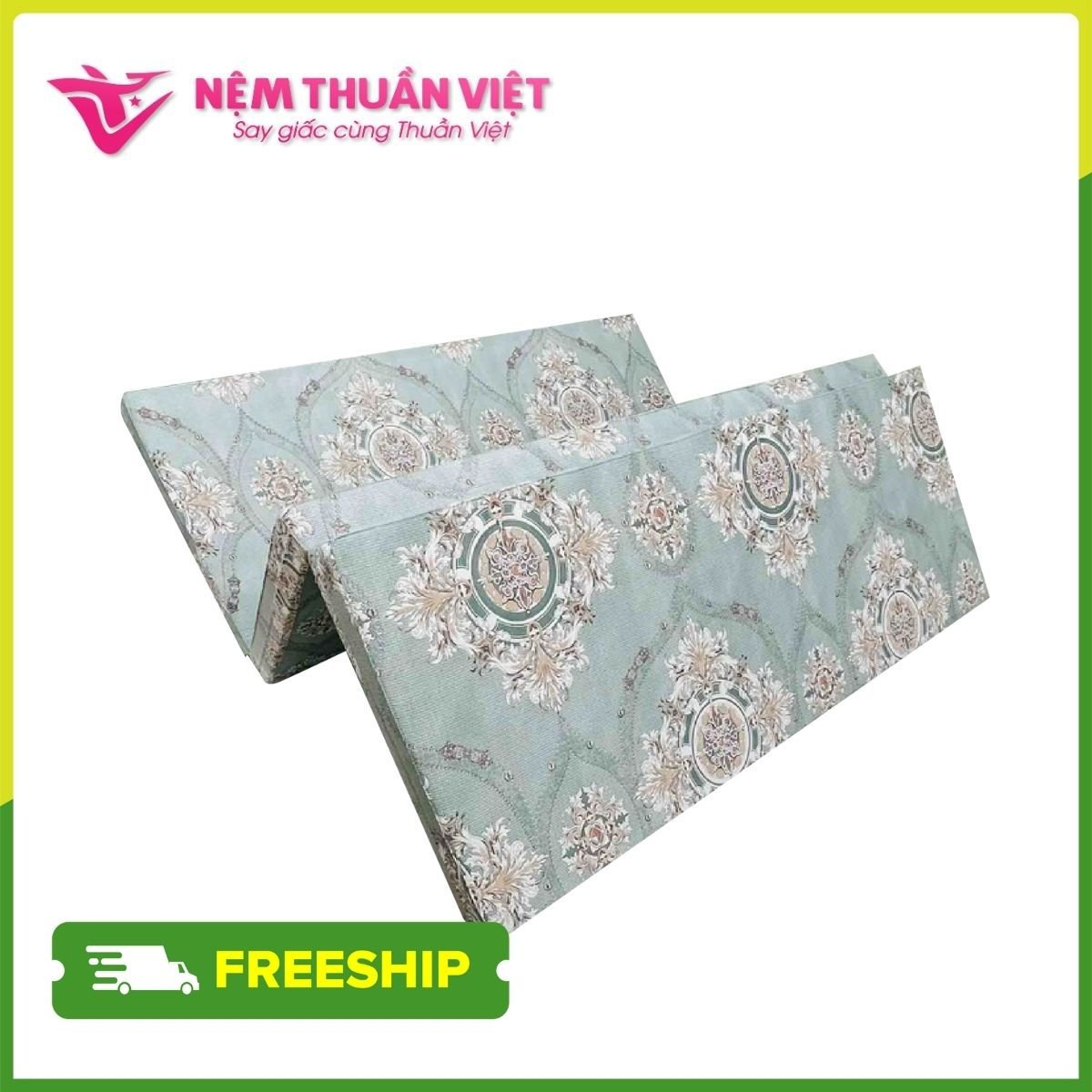 (1m6x2mx10cm) Nệm Bông Ép Gấp 3 Thuần Việt Dominic Cao Cấp, Thoáng Mát, Kháng Khuẩn, Nâng Đỡ Cơ Thể