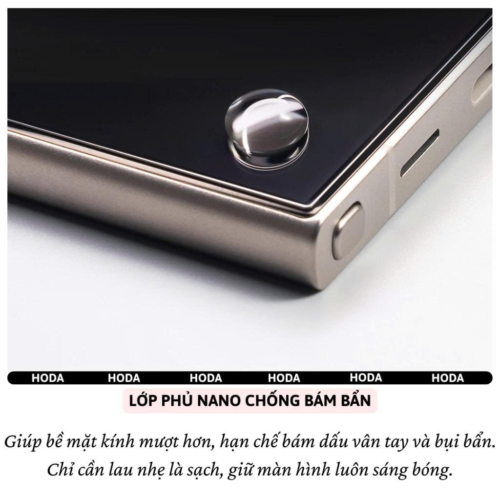 Kính cường Lực Hoda 0.21mm cho Samsung Galaxy S25Ultra / S24 Ultra - Độ trong 4K Full Màn Hình 9H Chống Xước Bẩn Nano - Hàng chính hãng