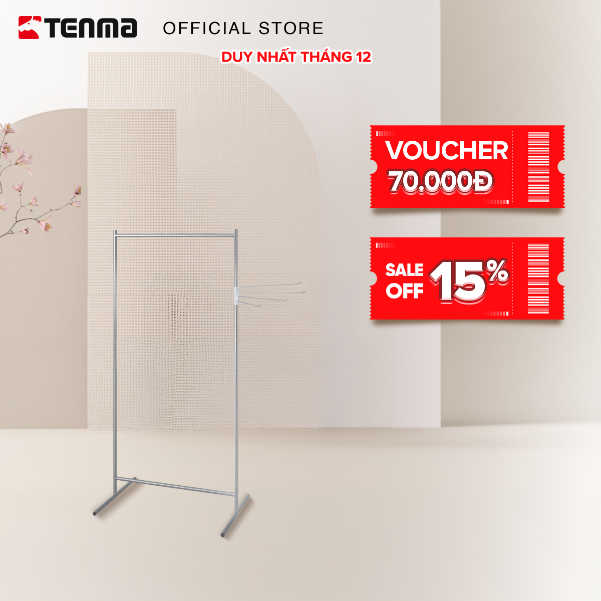 Giá Phơi Quần Áo Tiện Lợi Bằng Thép Không Gỉ TENMA, PSI-03