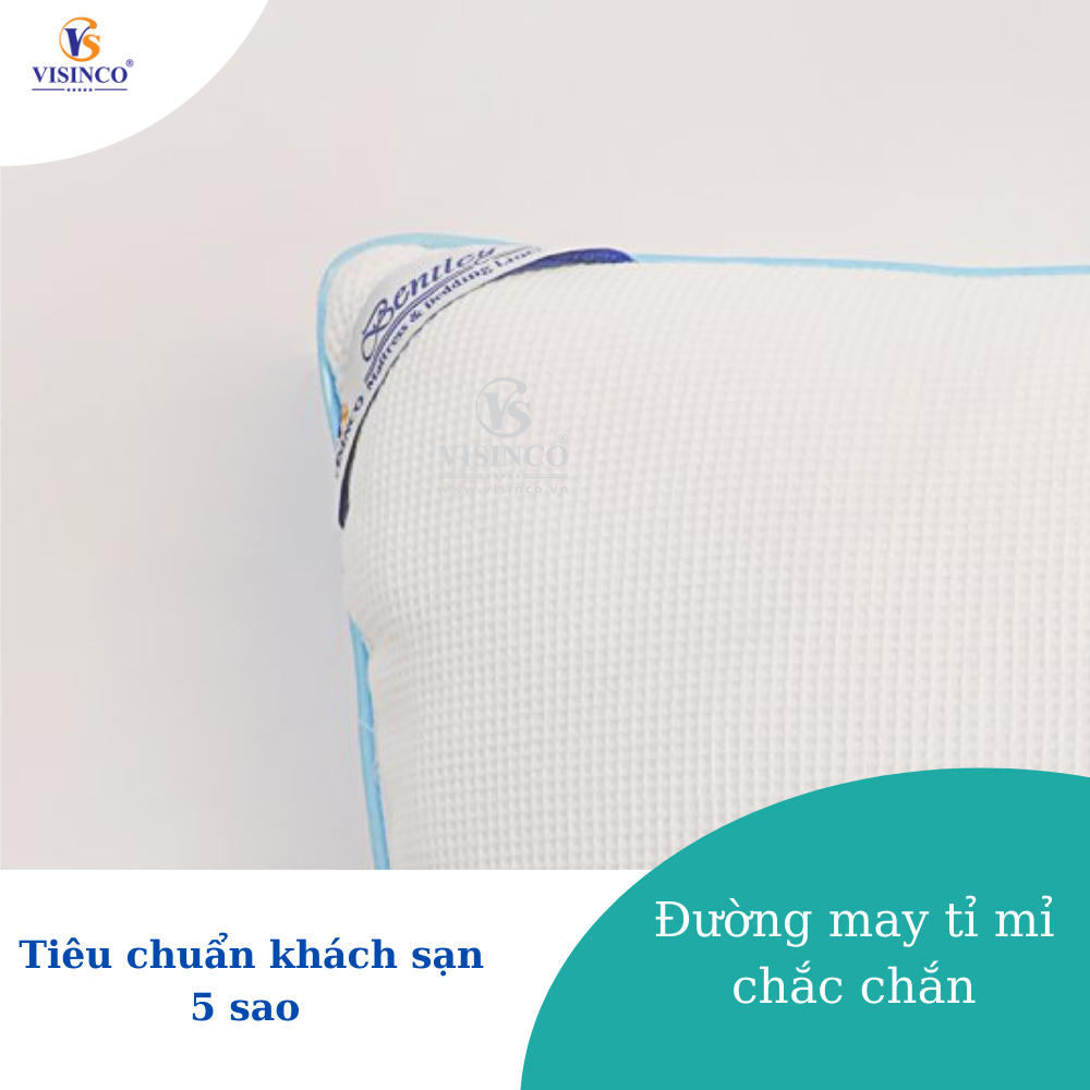 Cao Cấp Ruột Gối Wafle Microfiber 2 Viền  Chống Đau Mỏi Vai Gáy