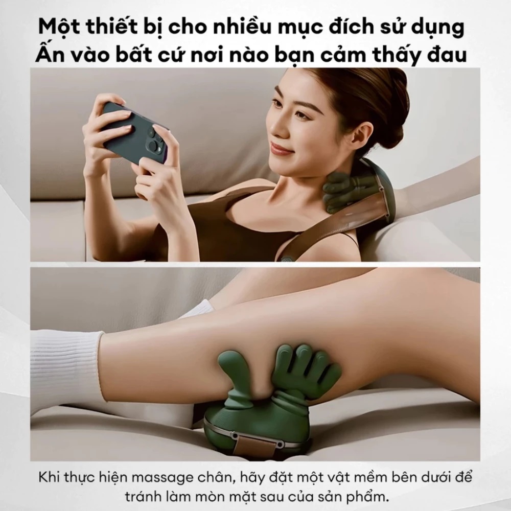[Tặng sạc + cáp] Máy Massage Cổ Vai Gáy GDV Mô Phỏng Bàn Tay Người Kết Hợp Chườm Ấm, Mát Xa Trị Liệu Giảm Đau Mỏi Cơ - Hàng Chính Hãng