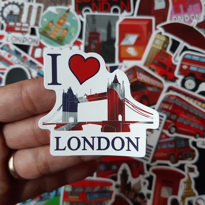 Bộ Sticker dán cao cấp chủ đề LONDON - Dùng dán Xe, dán mũ bảo hiểm, dán Laptop...