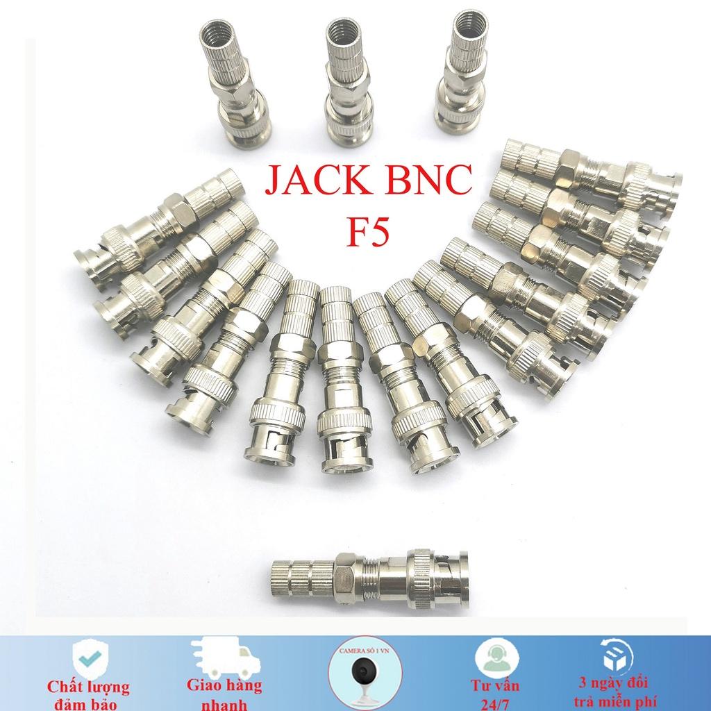 Jack BNC F5 loại tốt, giắc tín hiệu cho camera, cáp đồng trục, đầu ghi hình camera