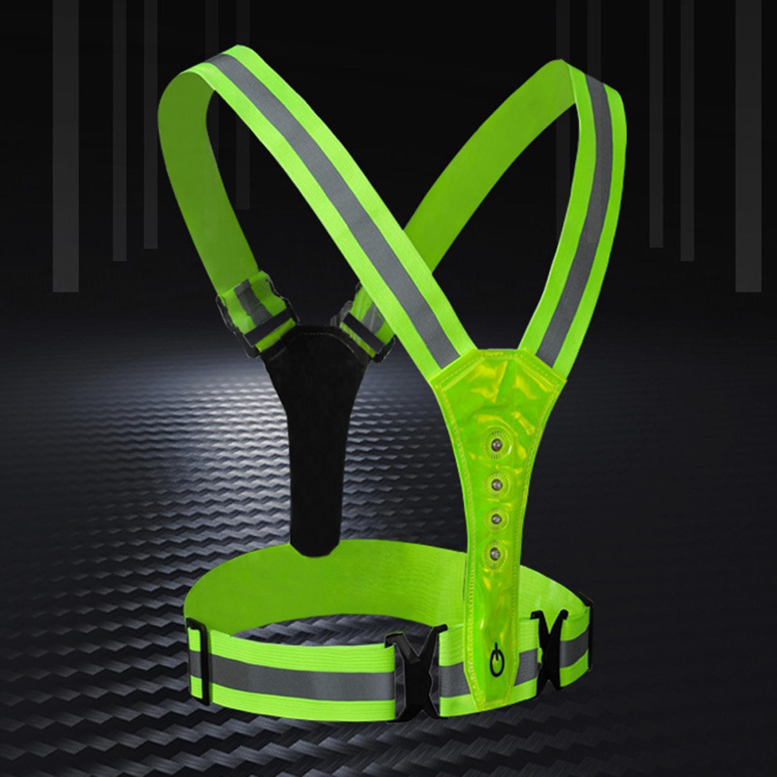 3 Modes 8 Bright LED Reflective Vest Warning Lights for Night Running;